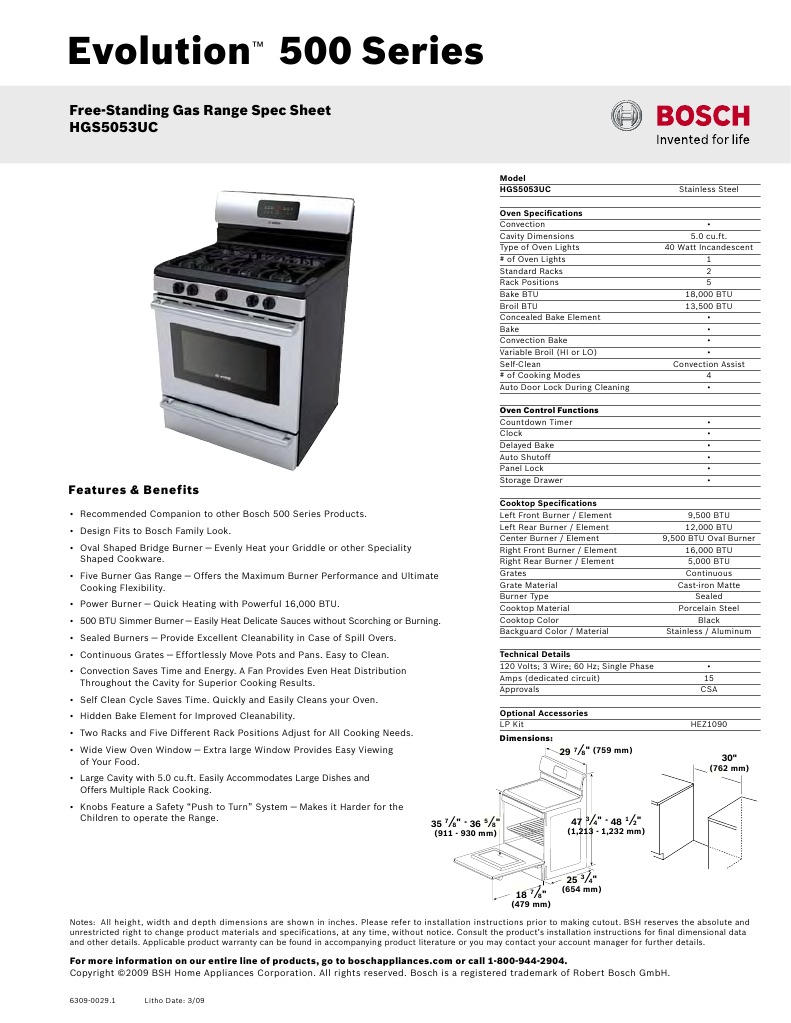 Bosch HGS5053UC Grilling Oven