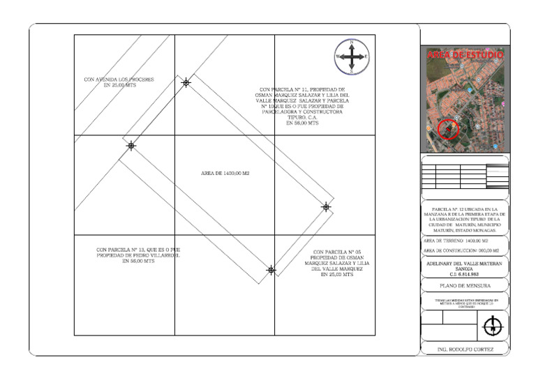 Ejemplo de Plano de Mensura Parcela | PDF | Geometría analítica ...