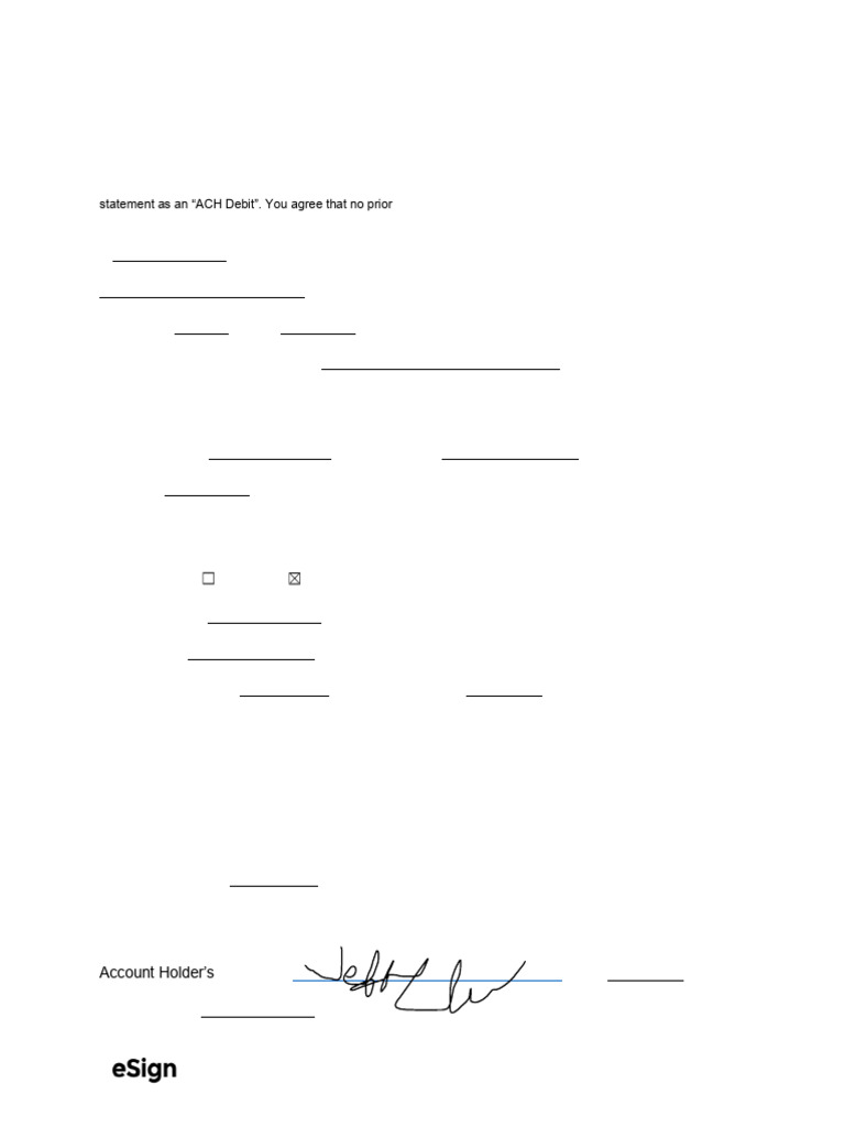 Bank ACH Authorization Form | PDF | Banks | Debit Card
