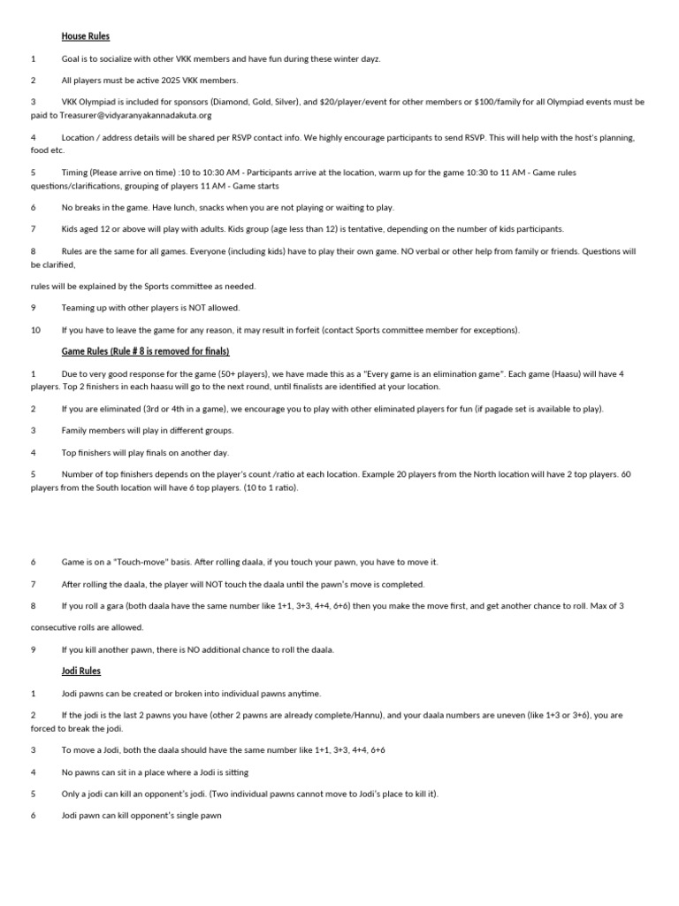 VKK Olympiad Game Rules and Guidelines | PDF | Abstract Strategy Games ...