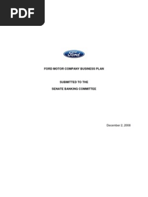 Ford Restructing Plan as submitted to Congress