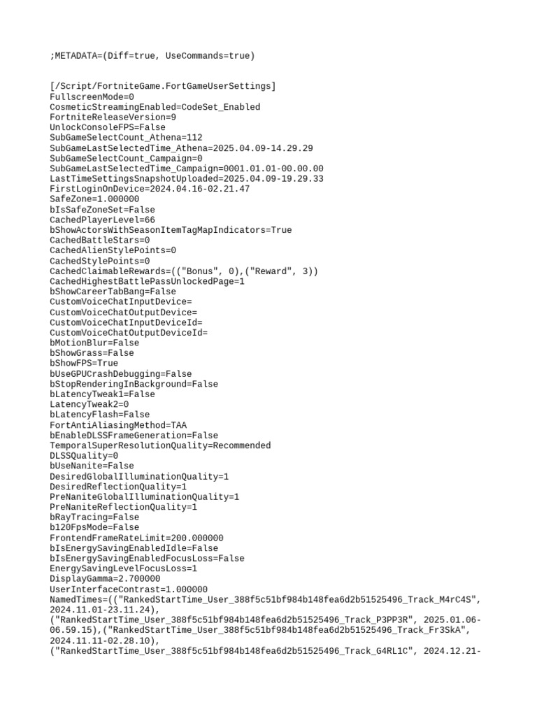 GameUserSettings Iini | PDF