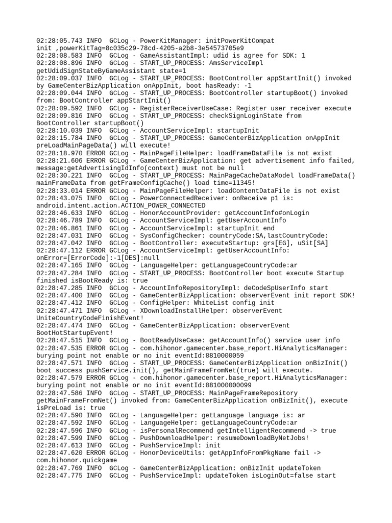 GameCenter Log Analysis and Errors | PDF | Software | Application Layer ...