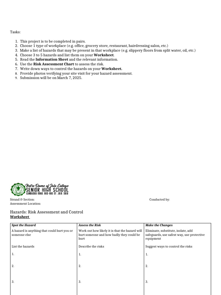 Workplace Hazard Assessment Guide | PDF | Risk | Hazards