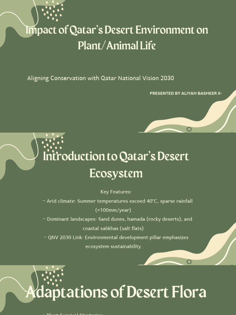 Qatar's Desert Ecosystem Insights | PDF | Desert | Natural Environment