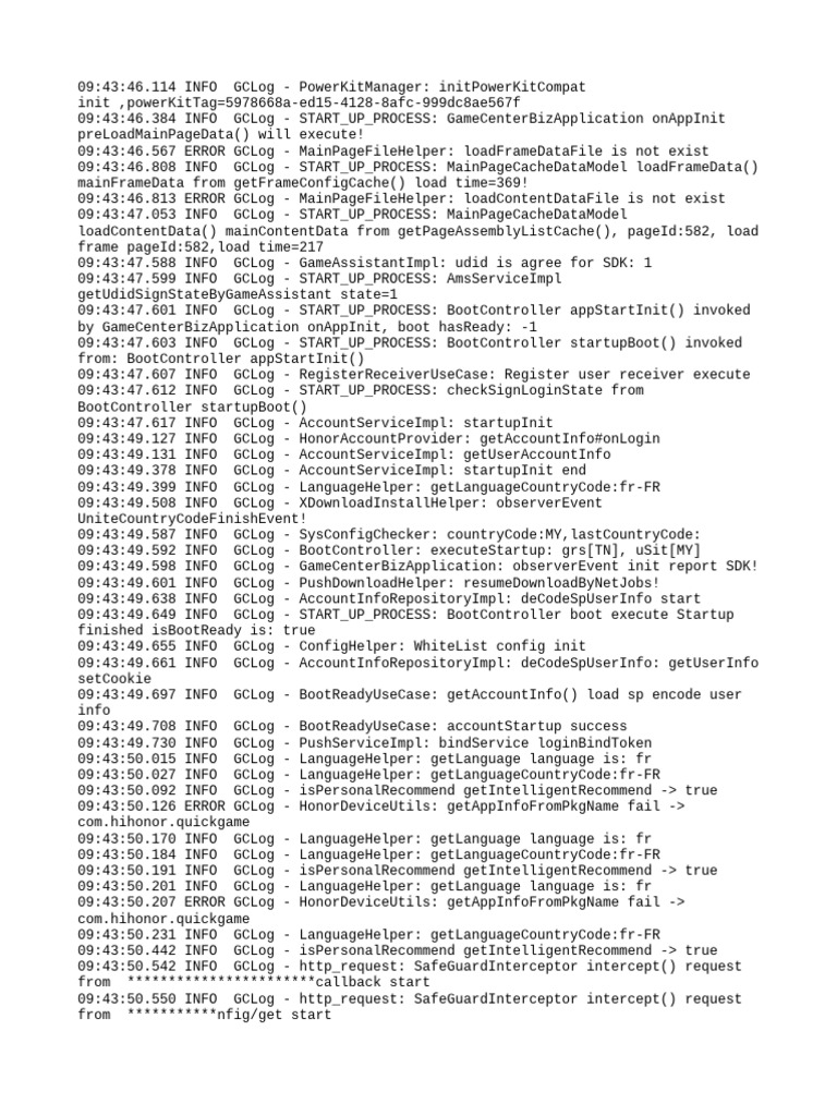 Game Center Startup Log Analysis | PDF | Hypertext | Digital Technology