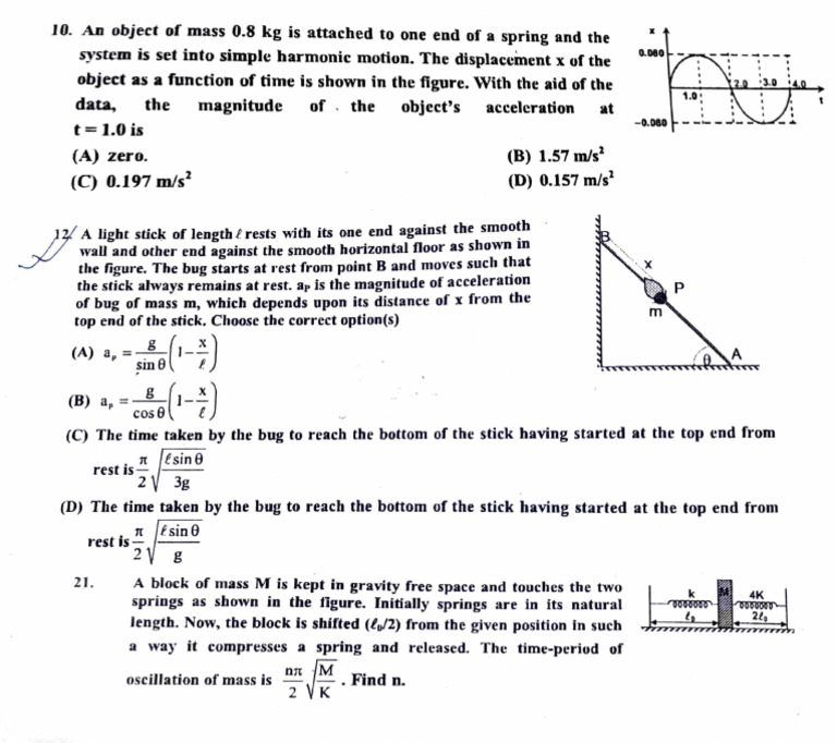 SHM Problems | PDF | Oscillation | Mechanics
