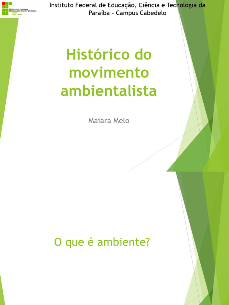 História do Movimento Ambientalista | PDF | Sustentabilidade ...