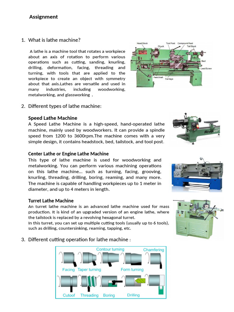 Lathe Machine | PDF | Machining | Cutting Tools