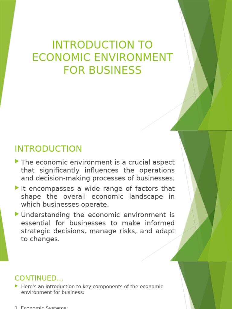 Introduction To Economic Environment For Business | PDF | Economics ...