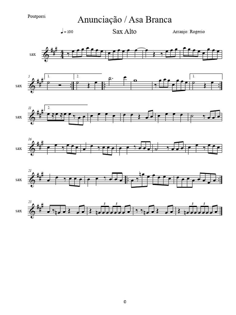 Asa Branca pour Sax Alto | PDF