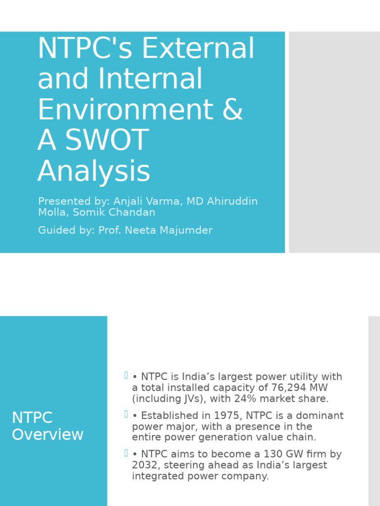 Ntpc Overview Presentation Pdf