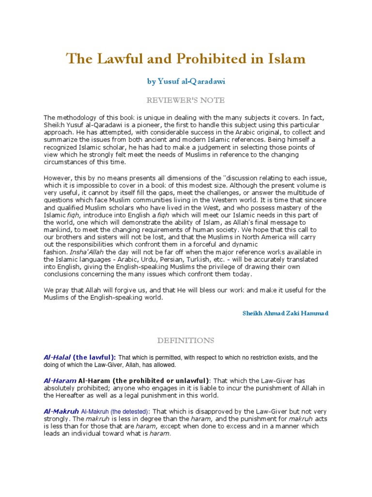 The Lawful and Prohibited in Islam PDF God In Islam Quran