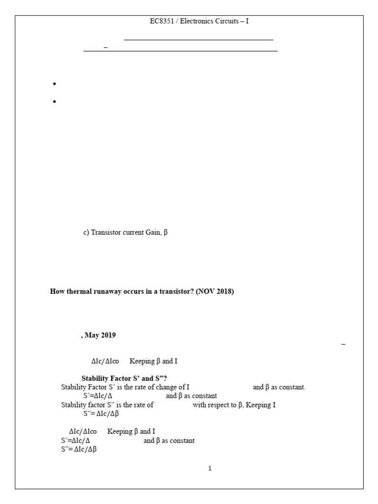 BJT, JFET, MOSFET Biasing Techniques | PDF | Field Effect Transistor ...