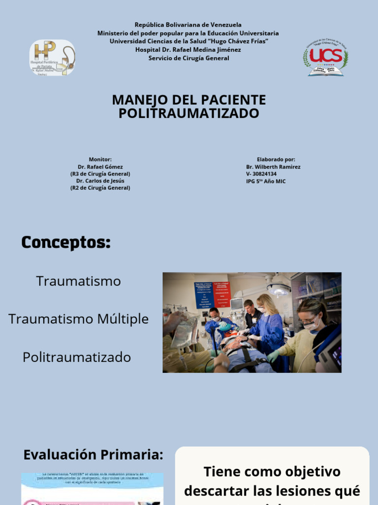 Manejo Del Paciente Politraumatizado | PDF | Lesión cerebral traumática ...