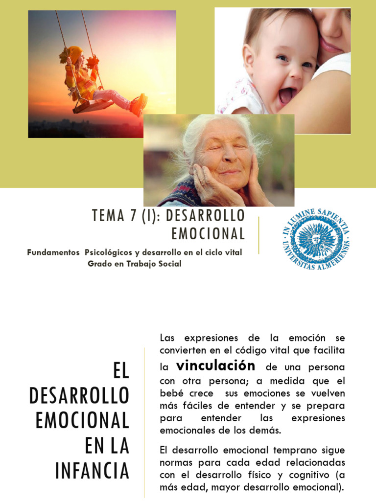 Desarrollo Emocional en la Infancia | PDF | Las emociones | Teoría de apego