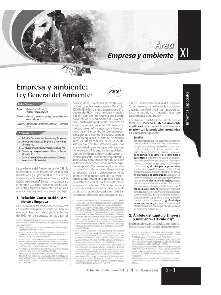 Empresa y Ambiente en la Ley 26811 | PDF | Entorno natural ...