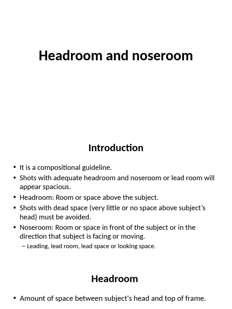 Headroom and Lead Room in Photography | PDF