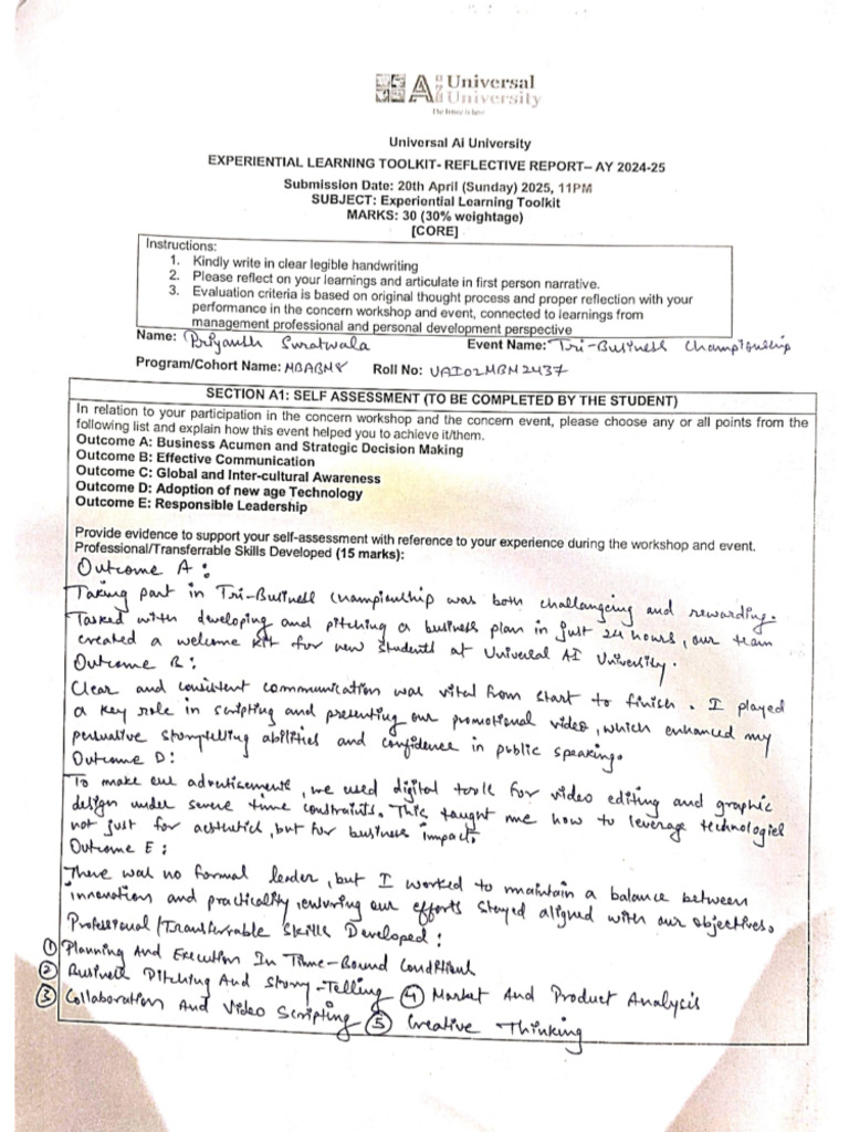 Experiential Learning Project | PDF