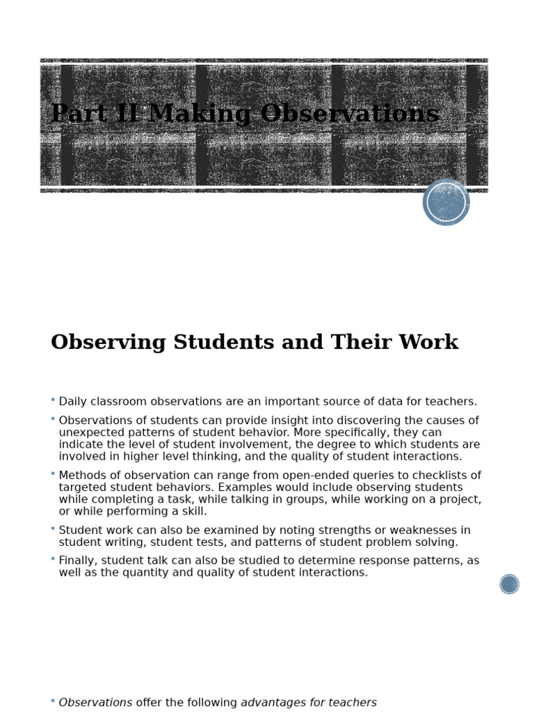 Systematic Student Observation Techniques | PDF | Teachers | Data
