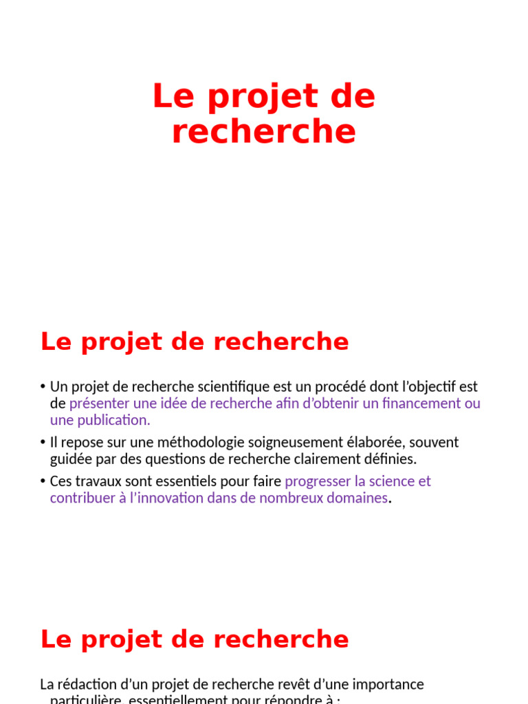 Rédaction d'un projet de recherche scientifique | PDF | Libre accès ...