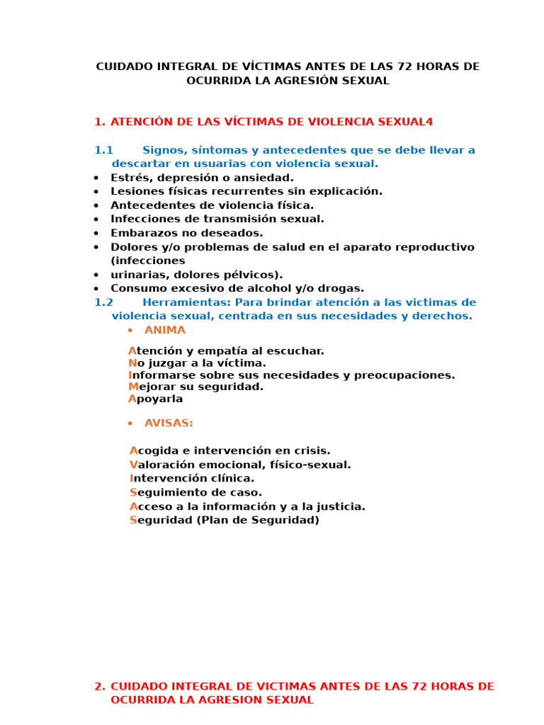 Atención Integral a Víctimas de Abuso Sexual | PDF | Agresión sexual ...