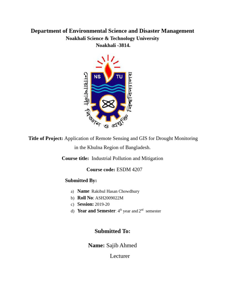 GIS and Remote Sensing for Drought Monitoring | PDF | Drought | Rain