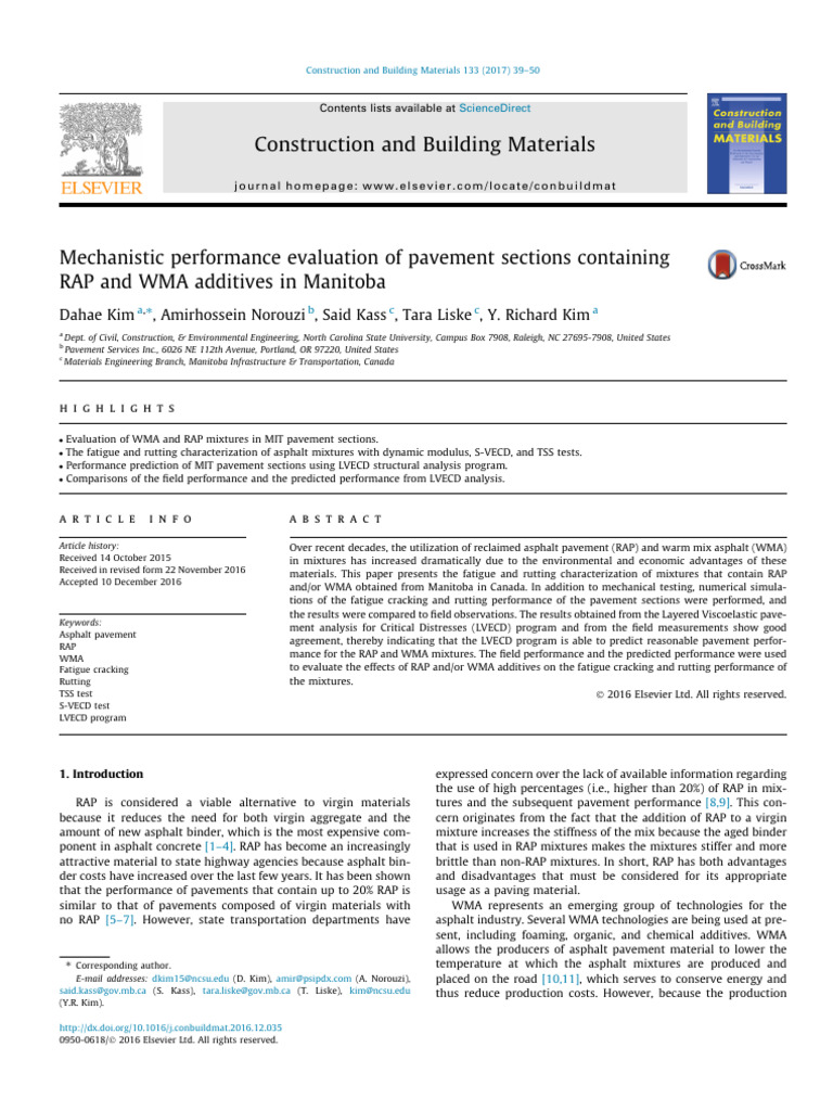 Performance of RAP and WMA in Pavements | PDF | Viscoelasticity ...