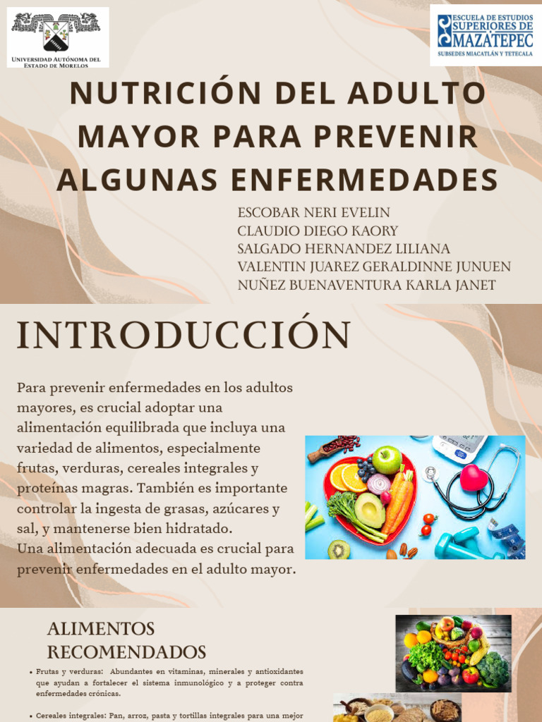 Nutrición para Adultos Mayores | PDF | Nutrición | Dieta y nutrición
