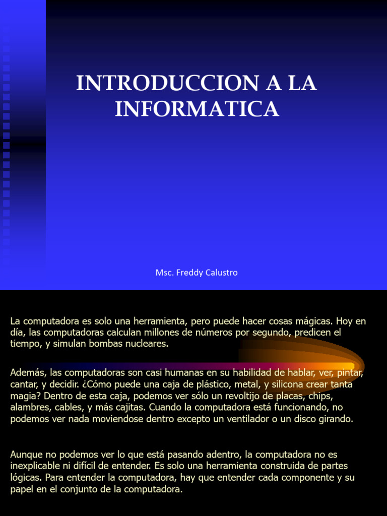 1.-Introduccion A La Informatica | PDF | Hardware de la computadora ...