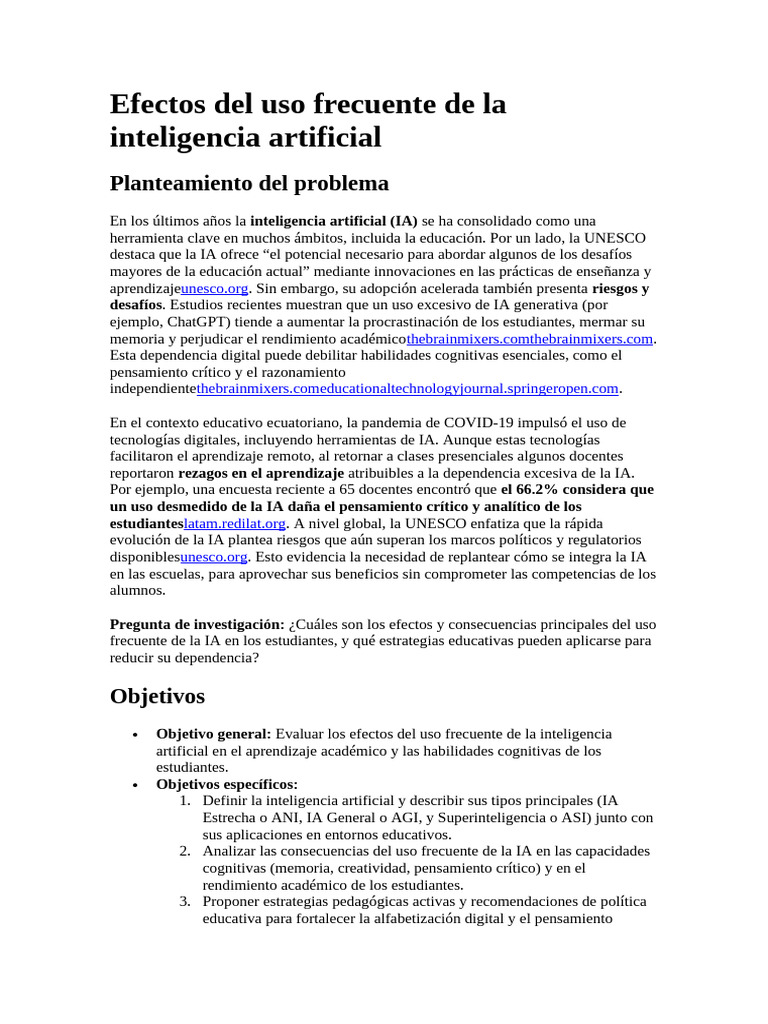 Efectos de la IA en el aprendizaje estudiantil | PDF | Inteligencia ...