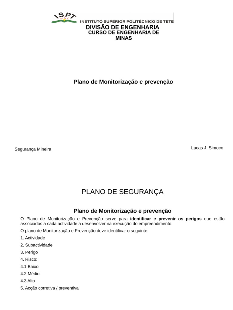 Aula 5 Plano de Monitorização Introdução | PDF