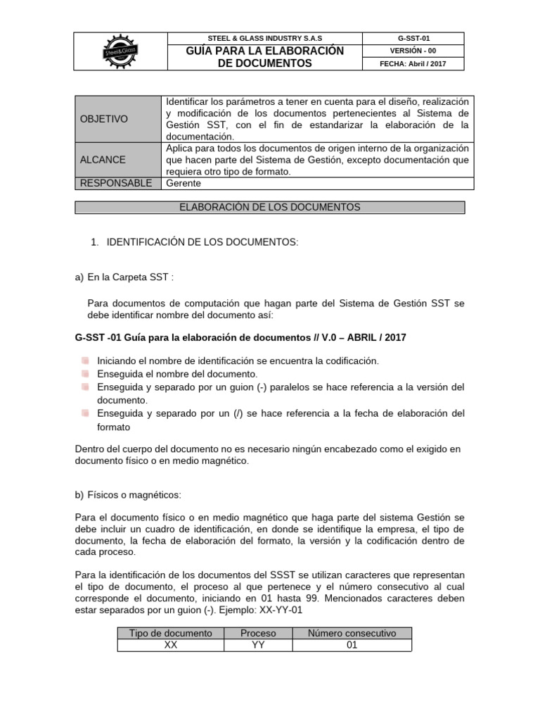 Guía para Documentos del Sistema SST | PDF