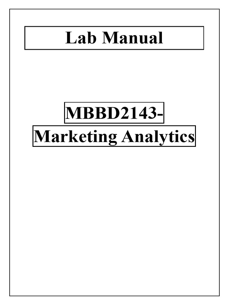 Marketing Analytics Lab Exercises | PDF | Microsoft Excel | Regression ...