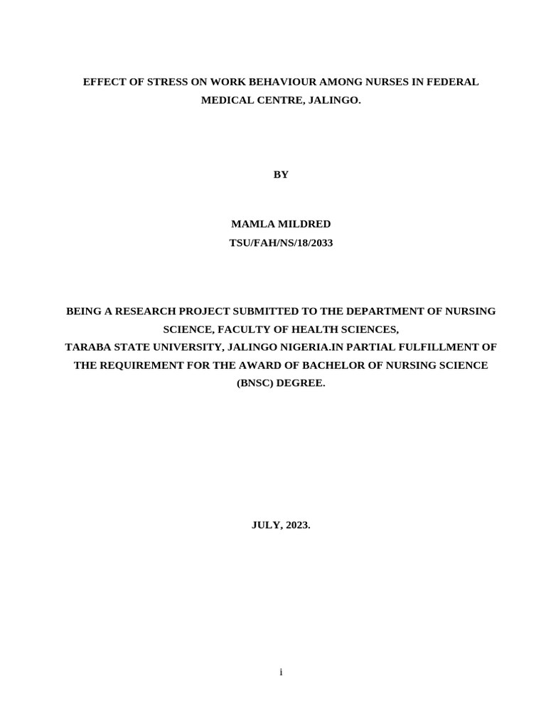 Mamla Mildred Complet - 110855 | PDF | Occupational Burnout | Stress ...