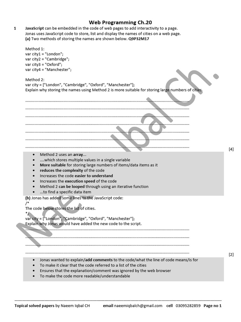 9626 Topical p3 Ch 20 Web 20 | PDF | Java Script | World Wide Web