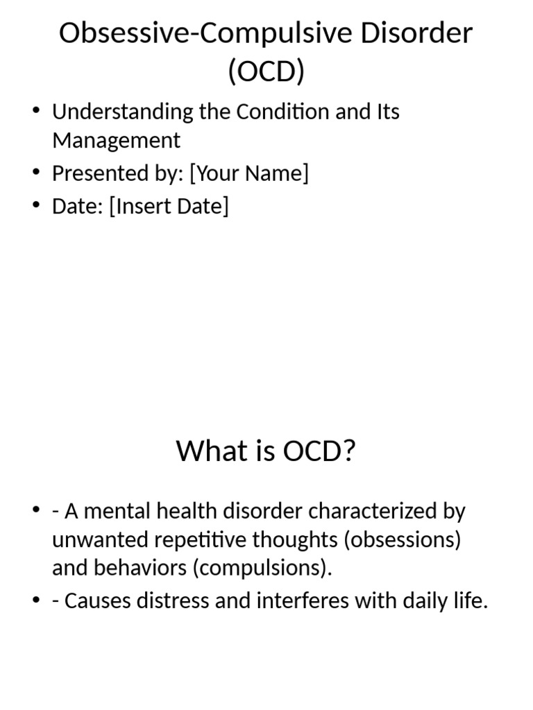 Understanding Obsessive-Compulsive Disorder | PDF