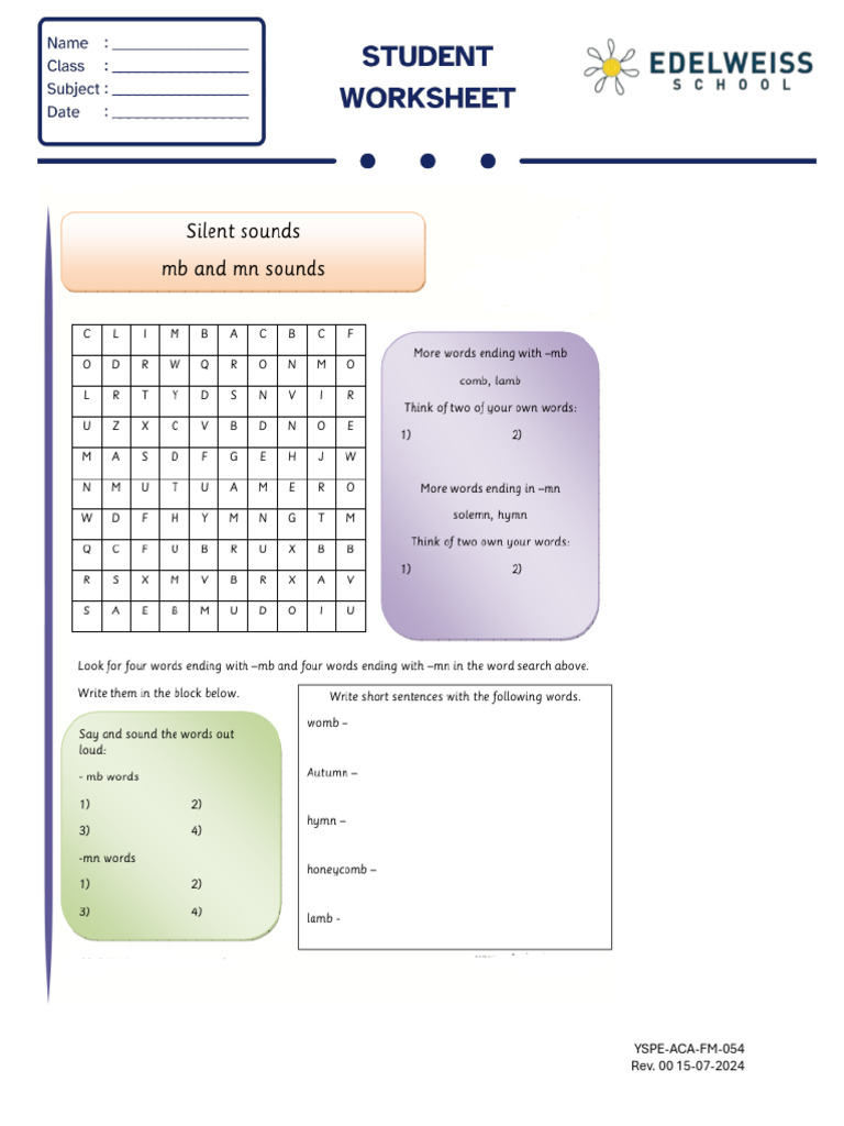 P2 PHONICS MN MB 140425 Homework | PDF