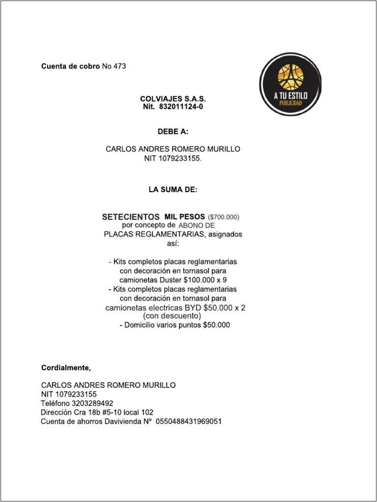 Recibo Pago 473 Abono | PDF