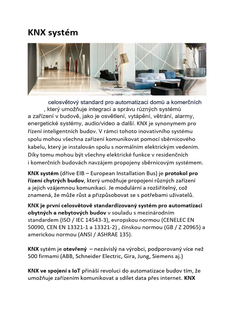 KNX - Celosvětový Standard Pro Automatizaci Domů | PDF