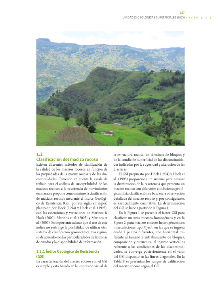 Clasificación de Macizos Rocosos GSI | PDF | Roca (geología) | Estrato