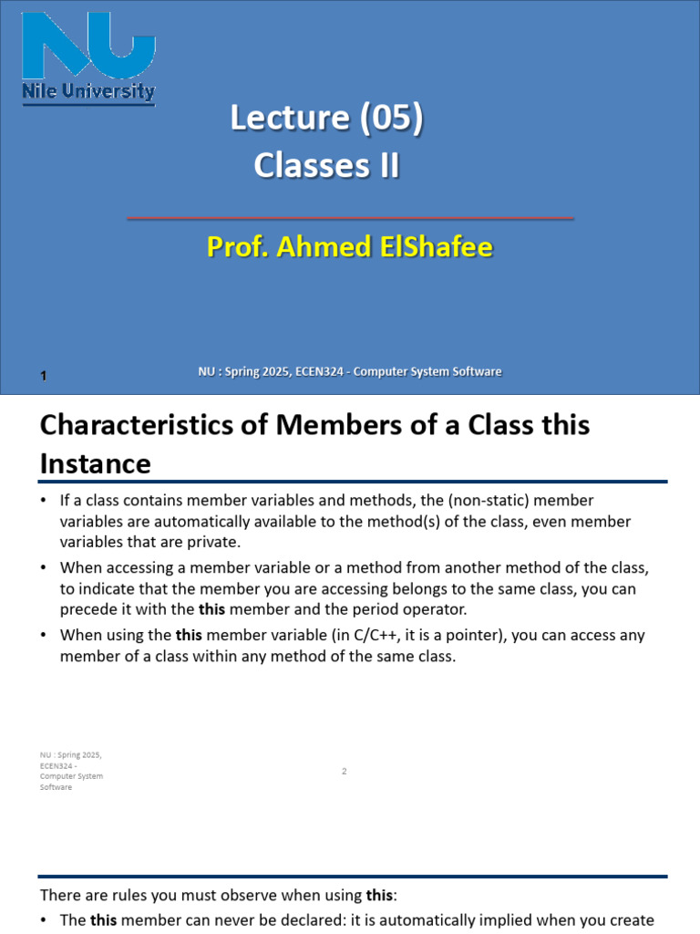 ECEN324 - Computer System Software - Lecture 05 | PDF | Class (Computer ...