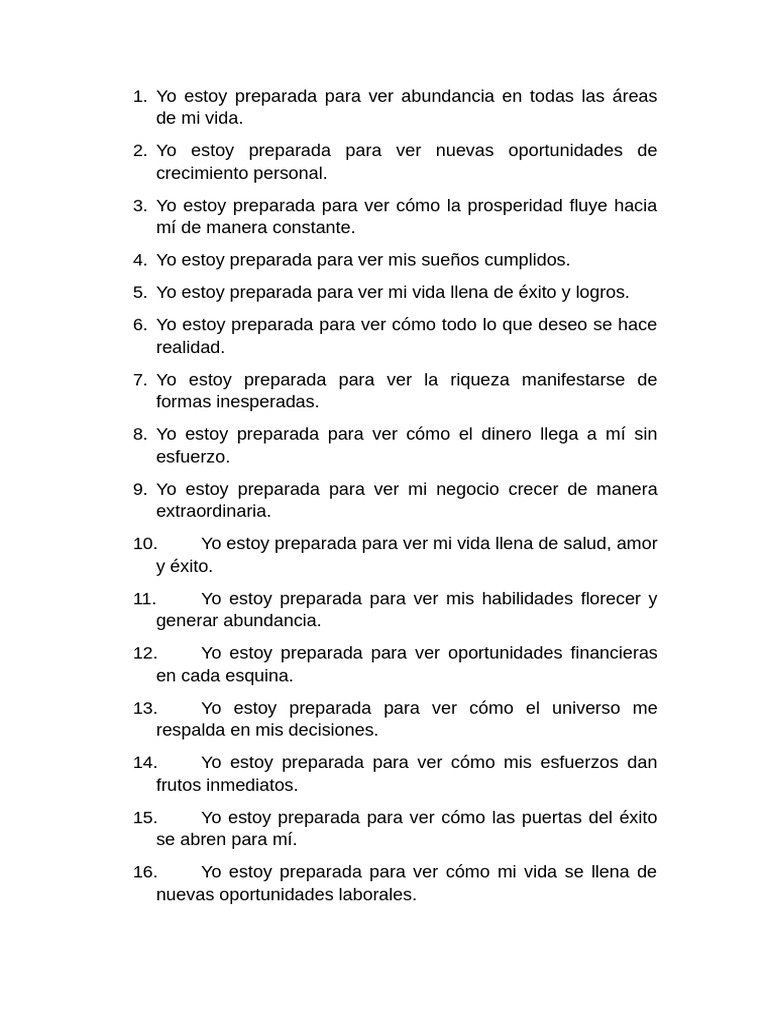 Afirmaciones para atraer abundancia y amor | PDF | Amor | Relaciones ...