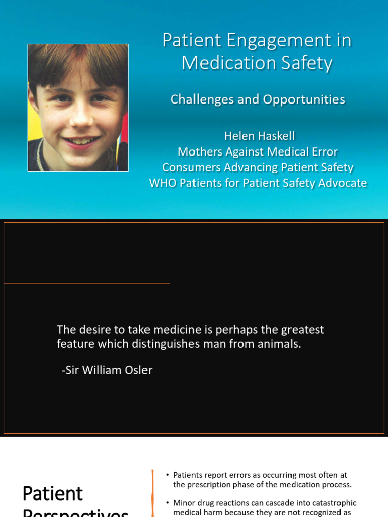 4 Patient Engagement Helenhaskell | PDF | Patient Safety | Drugs
