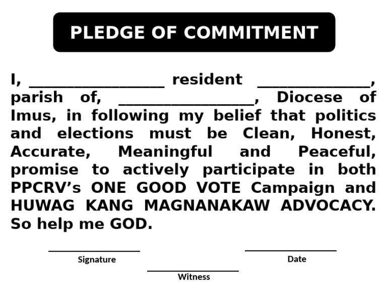 PPCRV Pledge of Commitment | PDF