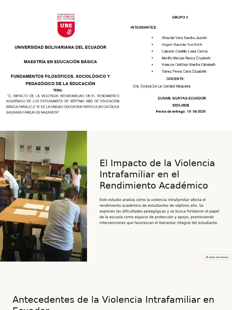 El Impacto de La Violencia Intrafamiliar en El Rendimiento Academico ...