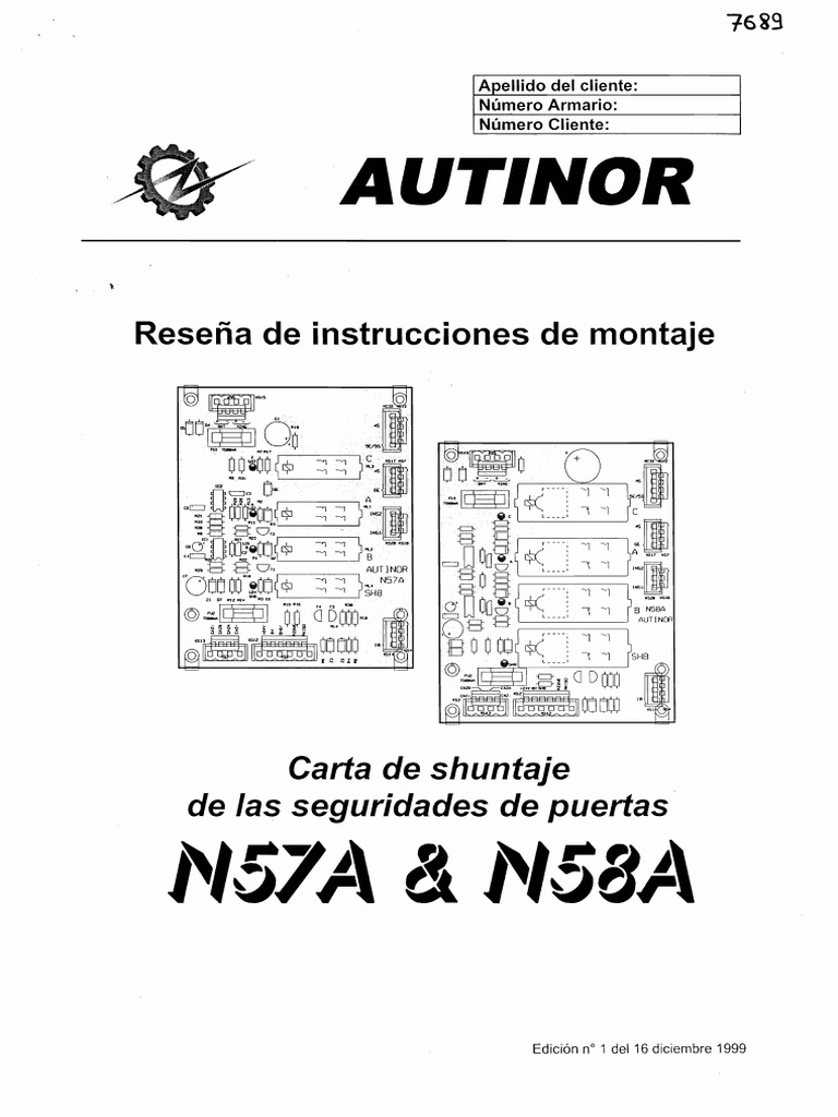 N57 & N58 - Manuel D'installation - ESP - Du 16 12 99 (7689) | PDF ...
