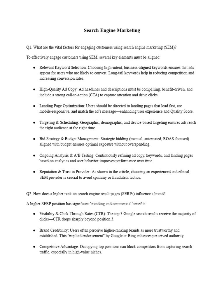 Search Engine Marketing | PDF | Search Engine Optimization | Search ...