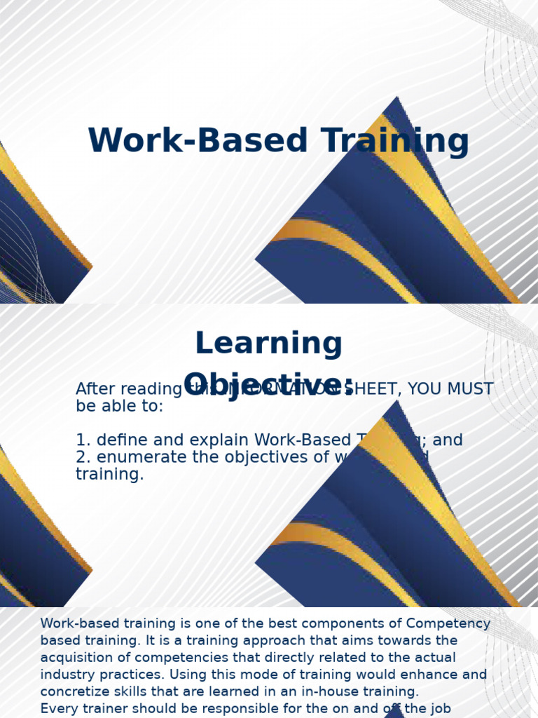 Understanding Work-Based Training | PDF | Apprenticeship | Education Theory
