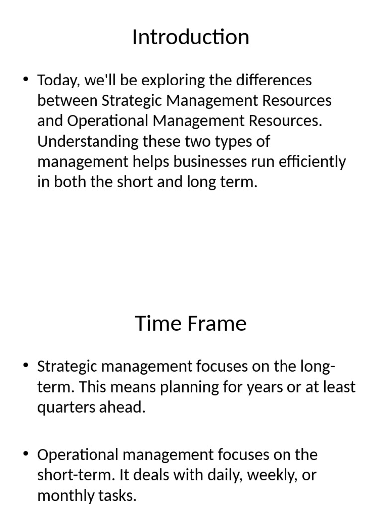 Strategic vs Operational Management Explained | PDF